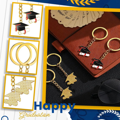 10 Sets Graduation Gifts Class of 2024 Graduation Inspirational Keychain Employee Appreciation Motivational Cards Congratulatio