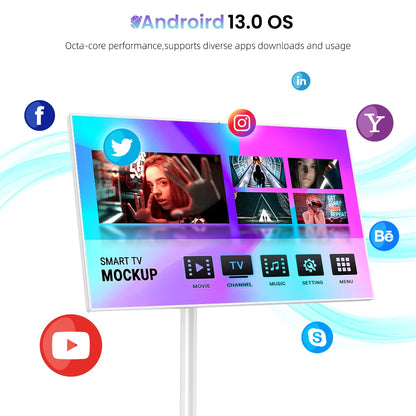 32 Inch Portable Smart Touchscreen TV Android 13 LCD Full HD Camera Battery Travel Exhibition Event Promotion Screen