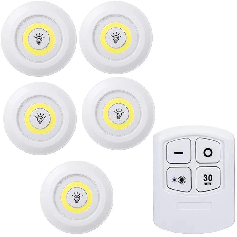 Dimmable LED Under Cabinet Light with Remote Control Battery Operated LED Closets Lights Wardrobe Bathroom Lighting Night Light