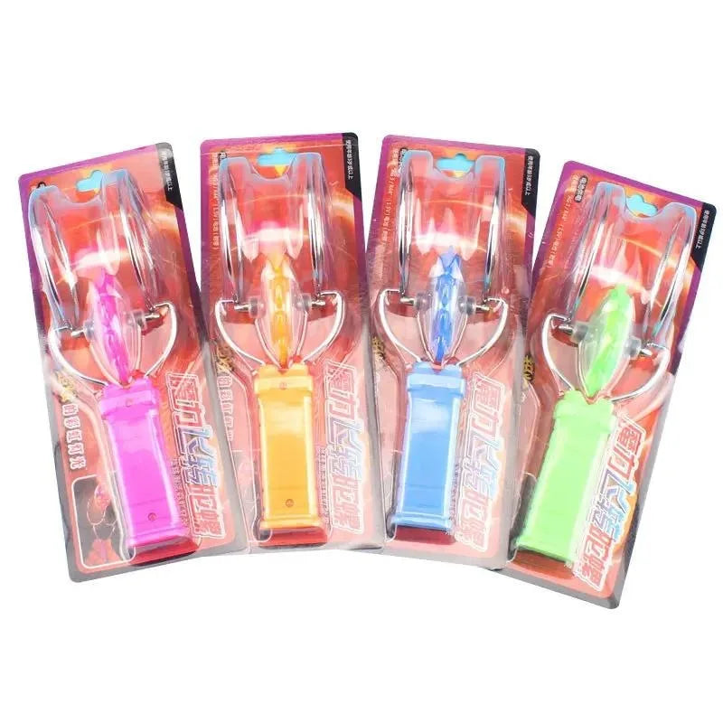 LED Magnetic Orbit Gyroscope Toy For Kids Gift Magic Spinning Top with Rail Hand Cranked Luminous Flashing Lights Spinning Top