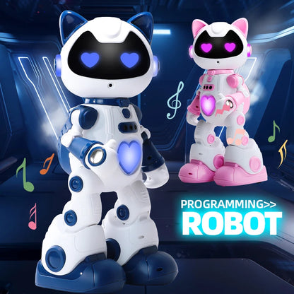 Hot RC Intelligent Robot Cat Toy Gesture‑Sensor Programmable Robot With Spray Smoke LED Light Sing Dance Play Piano Sliding