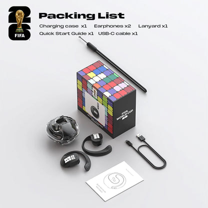FIFA-F26E02 AI Translator Earbuds 138 Languages Real Time Two Way Translation Bluetooth 6.0 TWS Wireless Earbuds ENC Noise Cancelling 45H Battery 28ms Low Latency Gaming Headphones for Travel Business