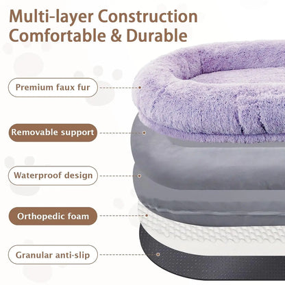 Human Dog Bed, 71''x45''x12'' Size Fits Adult and Pet Washable Giant People Bed 10 CM Thick Memory Foam Large Oversize, Custom