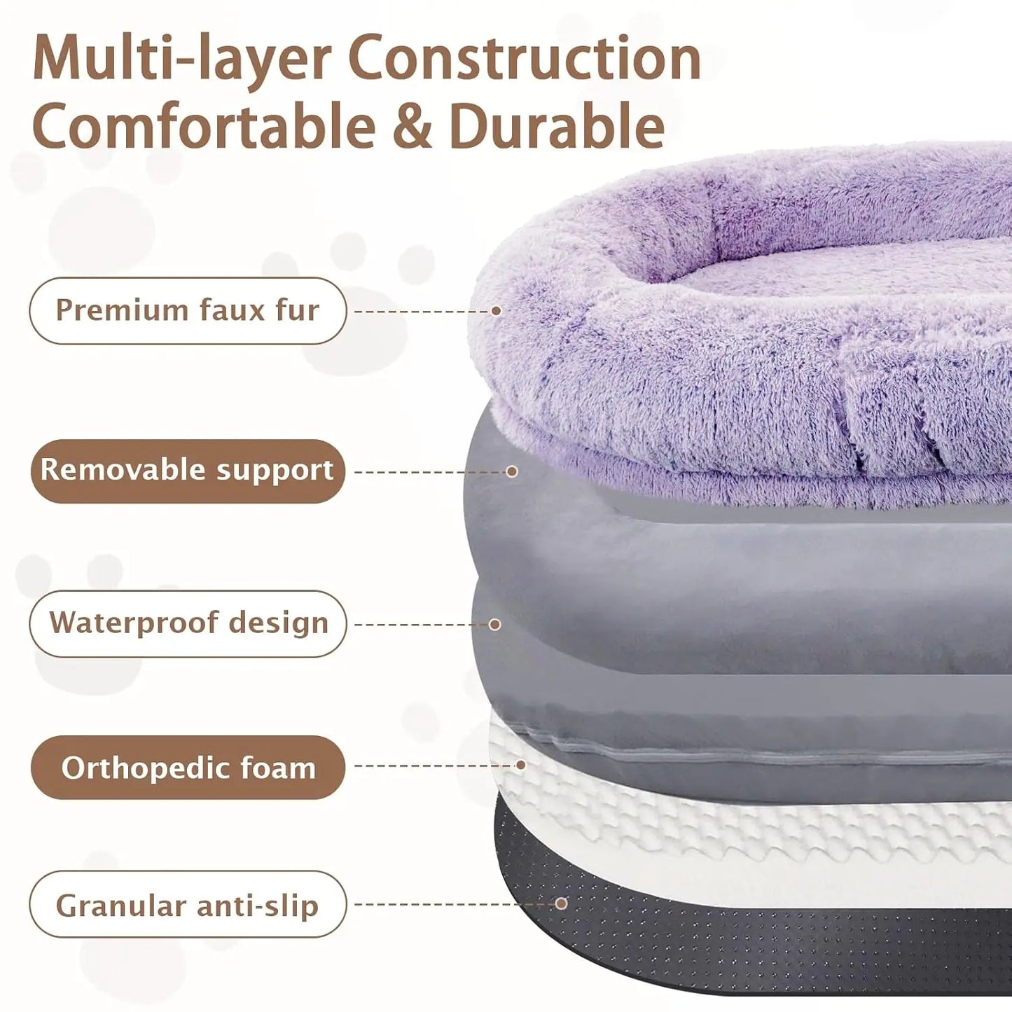Human Dog Bed, 71''x45''x12'' Size Fits Adult and Pet Washable Giant People Bed 10 CM Thick Memory Foam Large Oversize, Custom