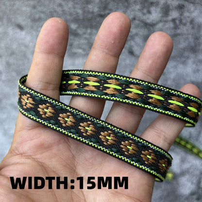 5 Yards 1~3CM Geometric Flower Designs Are Selling Well Embroidered Jacquard Ribbon Decorative Clothing Dog Chain Curtains