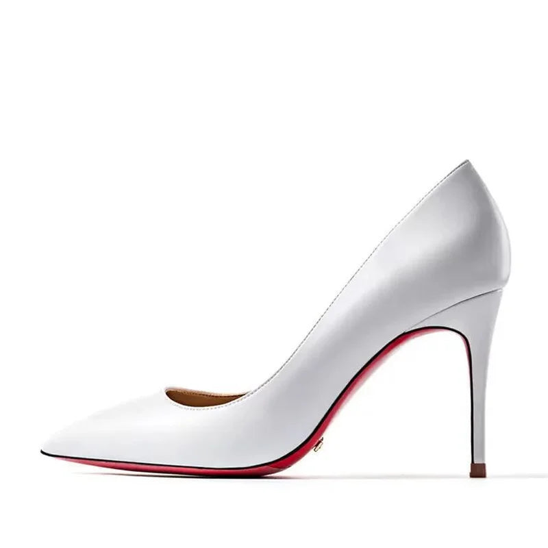 Plus Size 34-44 Sexy Red Shoes Dress Party Wedding High Heels Rubber Bottom Pointed Toe Spring Shallow Women Pumps