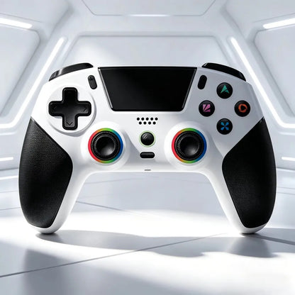Rechargeable Wireless Gamepad for PS5/PC/Android/iOS with Hall Joystick,Turbo&Macro,RGB Lights,Dual Vibration Game Controller