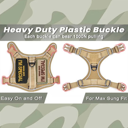 1PC Tactical Dog Harness with Handle, Reflective Military Vest for Small Dogs, Outdoor Training & Walking