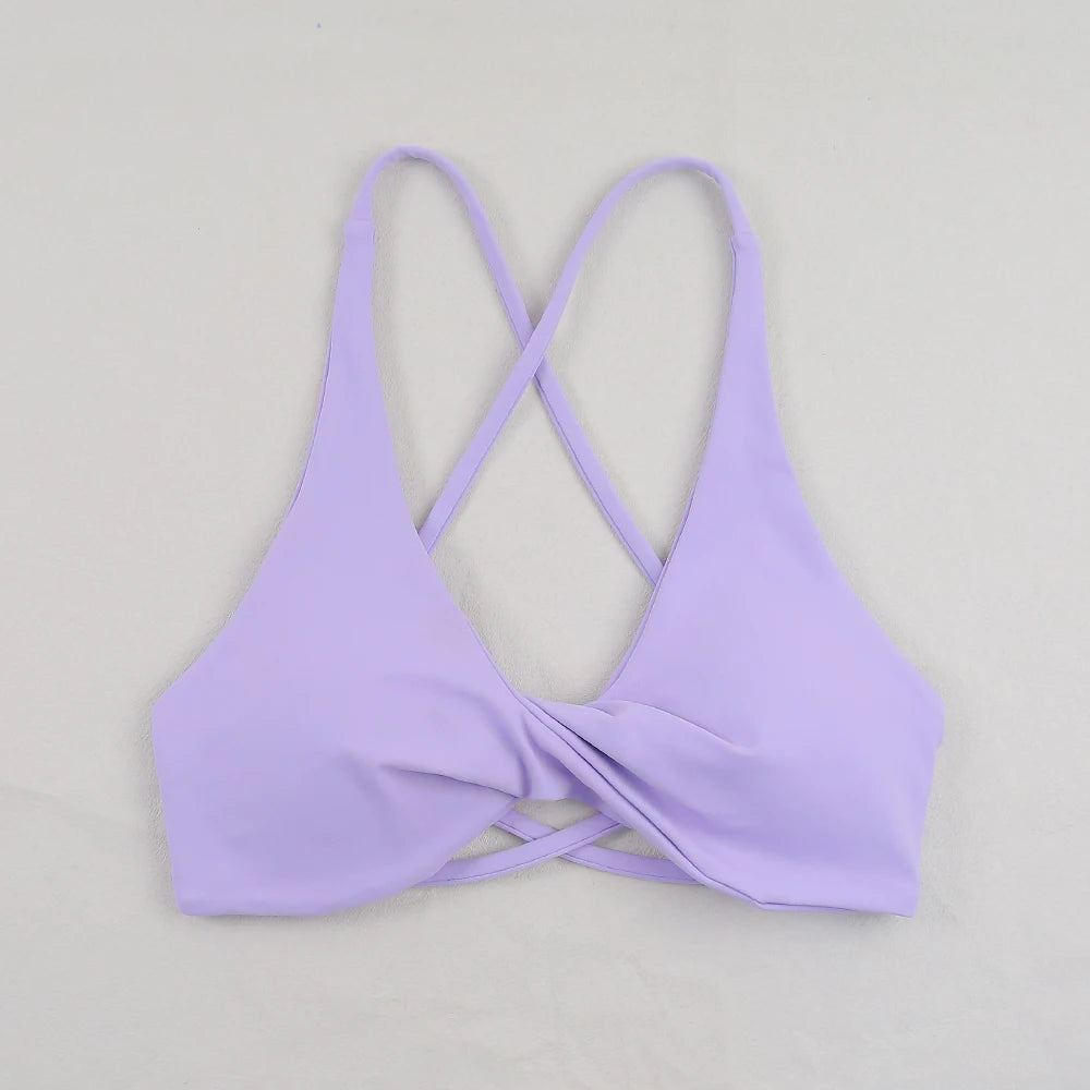 Sexy Slim Shoulder Straps Somfortable High Stretch Sports Underwear Gym Workout Breathable Detachable Yoga Bra