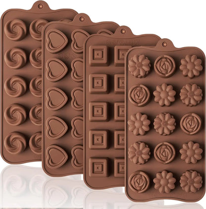 Silicone Chocolate Molds, Non-Stick Candy Molds for Making Bite Size Chocolates, Candies, Truffles, Gummies, Jelly