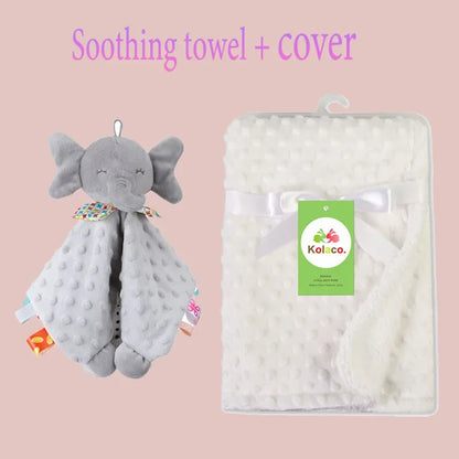 Custom Embroidered Name Minky Baby Blanket & Bunny Comforter Set Personalized Newborn Security Blanket Baby Shower Gift