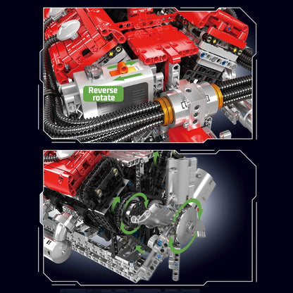 Mould King 10169 The Speed Car V12 Engine Building Block Technical Car Engine Toys Assembly Engine Brick Set Kids Christmas Gift