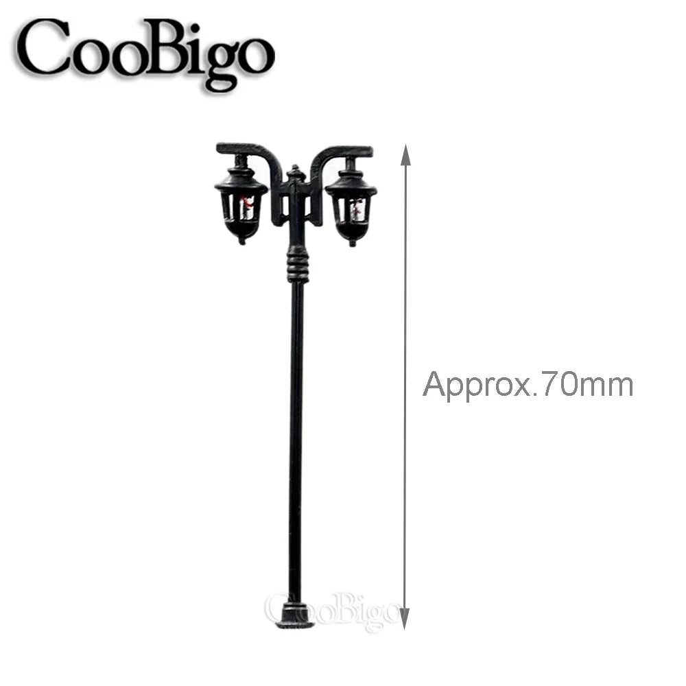 10pcs Micro Street Lamp Road Streetlight Mini Lamppost Light LED Lighting Miniature Model DIY Craft Garden Landscape  Decoration