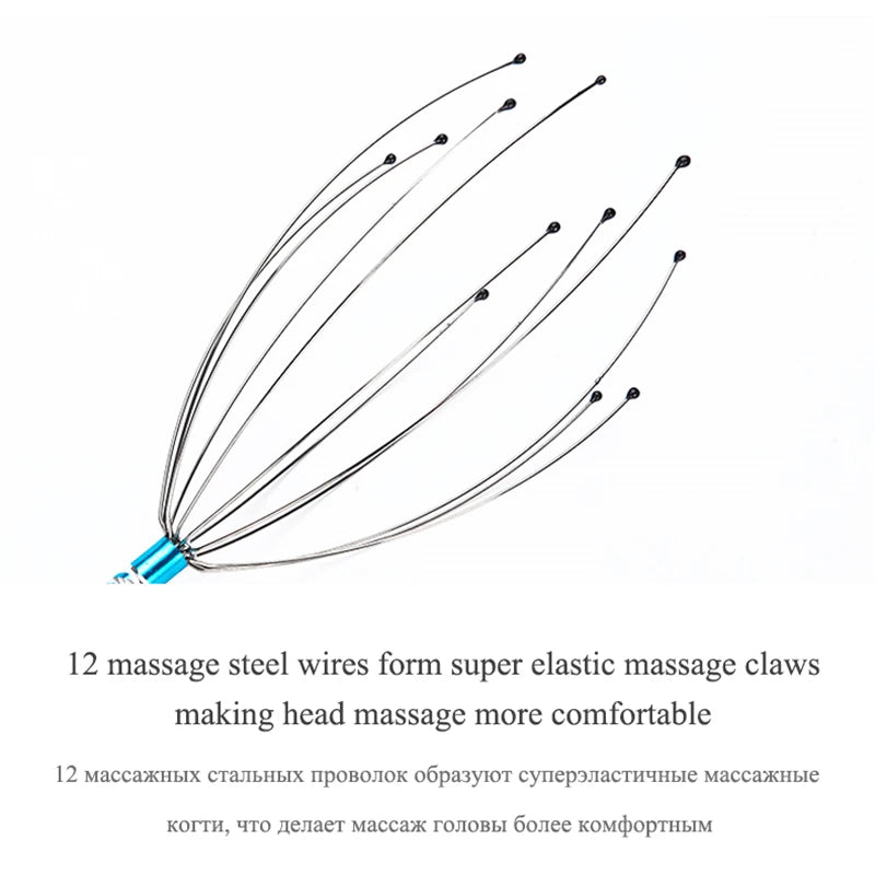 1PC Octopus Head Scalp Relaxation Massage Pain Relief Body Massager Stress Release Relaxing Claw Metal Massager Device Unisex