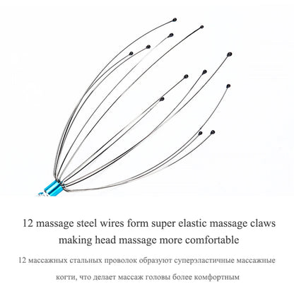 1PC Octopus Head Scalp Relaxation Massage Pain Relief Body Massager Stress Release Relaxing Claw Metal Massager Device Unisex