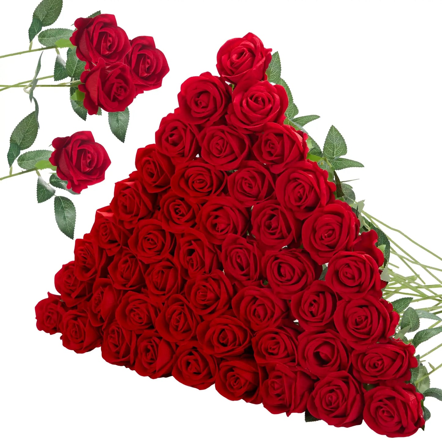 18-300PCS Artificial Rose Flowers Velvet Red Roses Artificial Flowers for Valentine's Day Gifts Wedding Flower Arrangement
