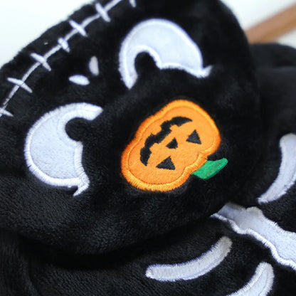Halloween Pet Hoodie Fleece Dog Sweater Pumpkin Skeleton Cat Costume Warm Plush Coat for Small Medium Dogs Cats Puppy Winter