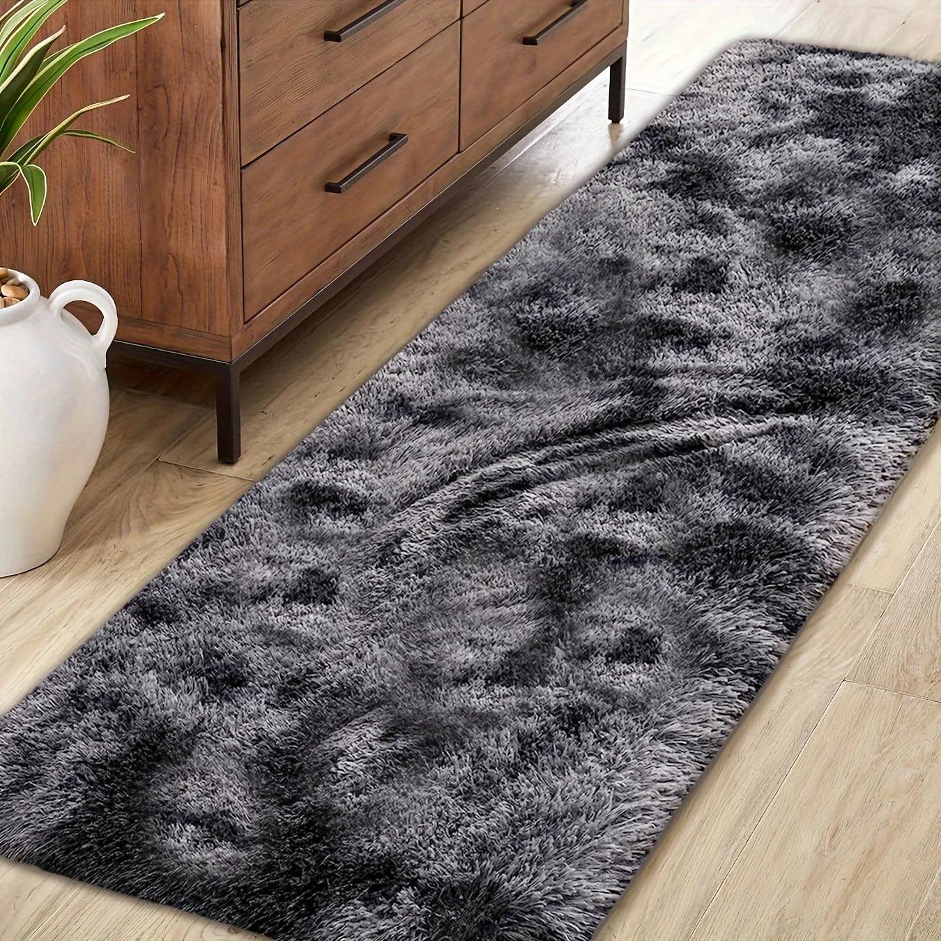 VIKAMA Modern Tie-Dye Plush Carpet, Soft Living Room Bedroom Mat, Children's Room Non-Slip Mat, Home Decoration