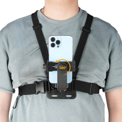 Camera Phone Chest Mount Laptop Harness Phone Holder Strap Clip POV Holder for iPhone 17 16 Android Gopro 12 Camera Smartphone Photography Kits