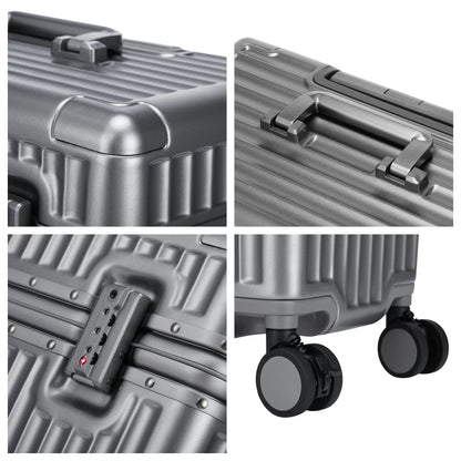 Top Opening Suitcase 18inch Boarding Carry-on Travel Photographer Rolling Luggage PC Material with Aluminum Alloy Frame TSA Lock