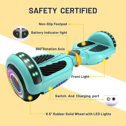 Hover BoardBluetooth All Terrain Hover Boards With LED Lights And APP Control, Gifts For Kids Adults Girls Boys, For All Ages