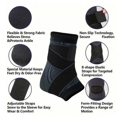Ankle Protector Sports Gym Accessories Men Women Sports Wrap Compression Basketball Ankle Support Running Knitted Ankle Brace
