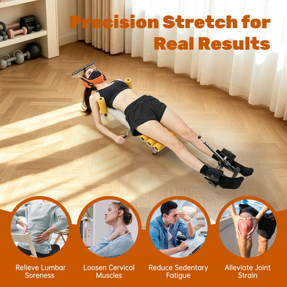 Back Stretcher Traction Bed 330lbs Capacity Adjustable Length Cervical Lumbar Spine Stretcher for Home Office