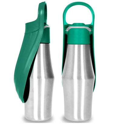 27oz Portable Pet Water Dispenser Dog Travel Bottle 2-in-1 Cat Puppy Drinking Fountain Outdoor Accessory