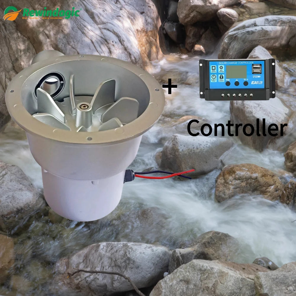 100W 50W Water Turbine 18V 36V Hydraulic Generator Outdoor Hydro Electric Generator DC Permanent Magnet Use for 12/24V Battery