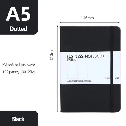 A5 Hard Cover Business Elastic Notepad Dot Grid Pages Korean Stationery Back To School Notebooks and Journals Office Stationery