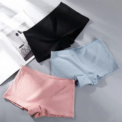 2Pcs Women Solid Cotton Boyshorts Female Soft Big Size Underwear Safety Pants Ladies Briefs Lingerie