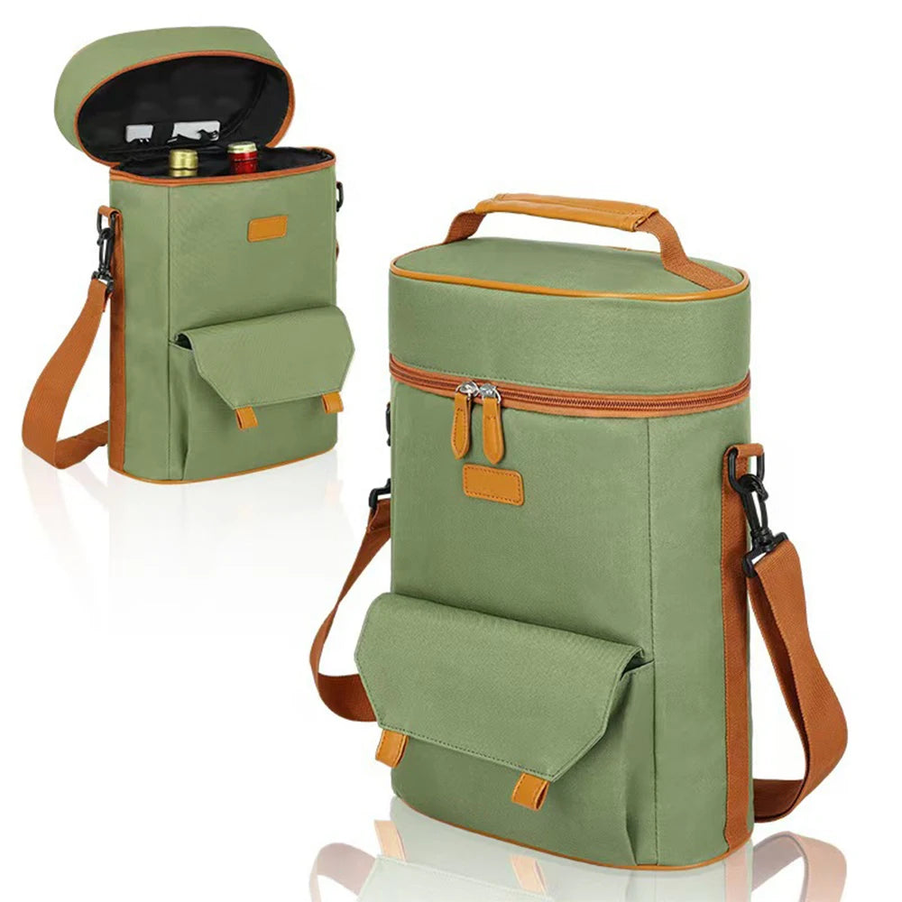 Insulated Wine Bag Portable Cooler Bag for Outdoor Picnic Wine Preservation Thermal Wine Carrier