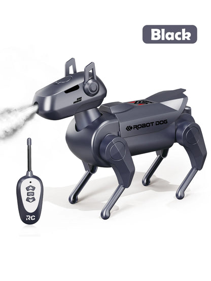 Remote Control Robot Toys,  Mechanical Spray Dog Model Move Forward Backward One-click Spray Mini Robotic Dog Gifts for Kids