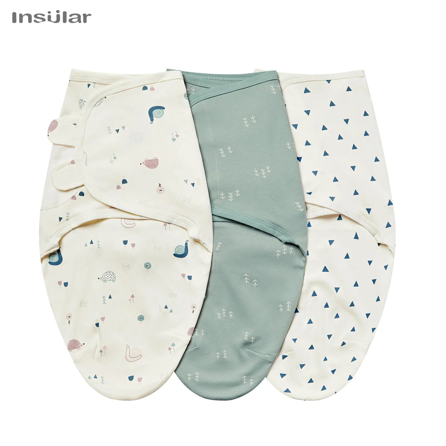 3Pcs Cute Newborn Baby Blankets Swaddles Set 100%Cotton Boys Girls Adjustable Swaddle Infant Swaddle for 0-6 Month