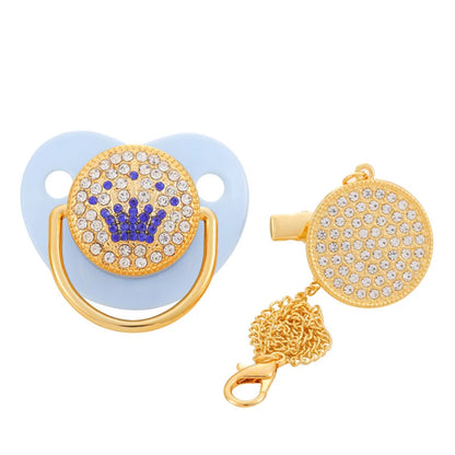 Baby Shower Gifts Baby Pacifier Rhinestone Pacifier Clips Princess Bling BPA Free Silicone Infant Nipple Newborn Baby Soother