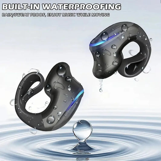 Wireless Bluetooth 5.3 Headphone Bone Conduction Headset Clip Single Ear Earphones Sport Earbuds For iPhone Huawei Realme OPPO
