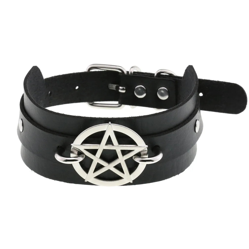 DIEZI Vintage Sweet Cool Hip Hop Rivet Choker Necklace Harajuku Gothic Club Black PU Leather Collar Torques Necklace Jewelry