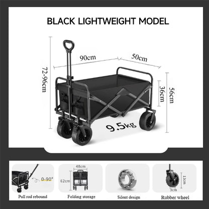 Camping Cart Foldable Trolley Outdoor Picnic Portable Hand-Pull Cart Camping Trailer Camping