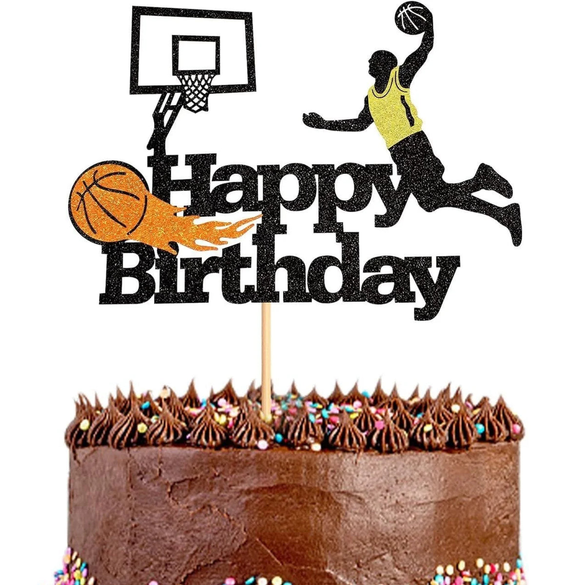 Basketball Cake Toppers Happy Birthday Balls Cake Decorations Basketball Theme Cake Decoration for Boy Sport Party Supplies