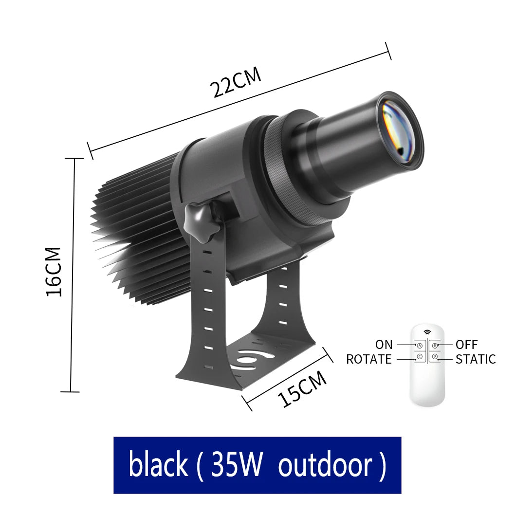 Custom Led HD Gobo Logo Projector Indoor Outdoor Ip67 Waterproof Rotating Advertising Image Projection Light For Floor Wedding