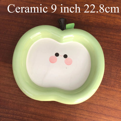 20cm Jucaica Rosh Hashanah Apple Honey Dish, Ceramic Dessert Plate with Honey Jar, Jewish New Year tableware  Shana Tova