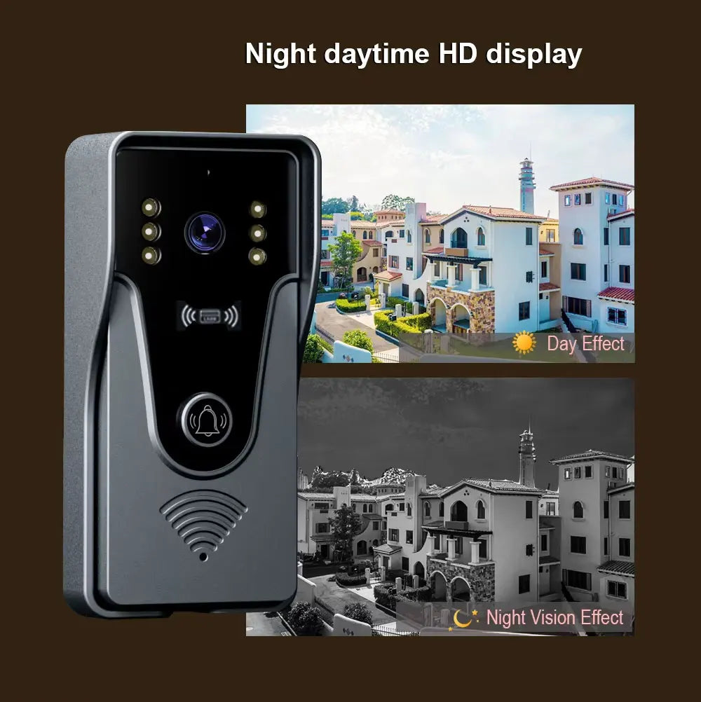 Tuya 1080P 10 Inch Color Touch Screen Wireless WiFi Video Doorbell Smart APP Home Intercom Kit for RFID Access Control System