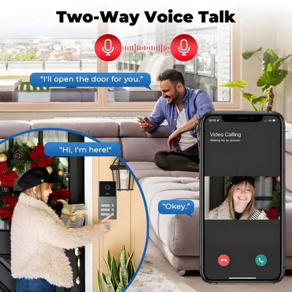 4 Wire 7 inch LCD WiFi Tuya Video Doorphone HD Camera Doorbell Intercom RFIC NFC APP Unlock System 4/6/8/10/12 Unit Apartments