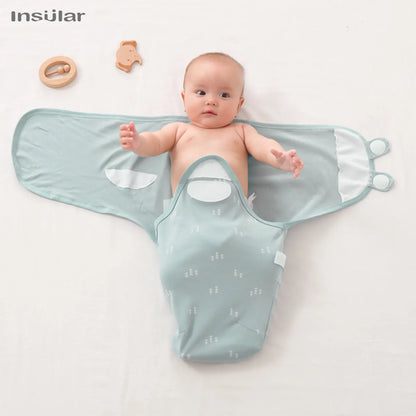 3Pcs Cute Newborn Baby Blankets Swaddles Set 100%Cotton Boys Girls Adjustable Swaddle Infant Swaddle for 0-6 Month