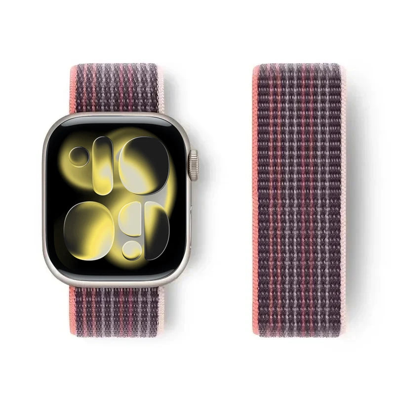 Nylon Loop for Apple Watch Band S11 46mm 40mm 44mm 45mm 42mm 41mm 49mm Smart Belt Bracelet for IWatch 11/10/9/8/7/6/SE/5/4 Strap