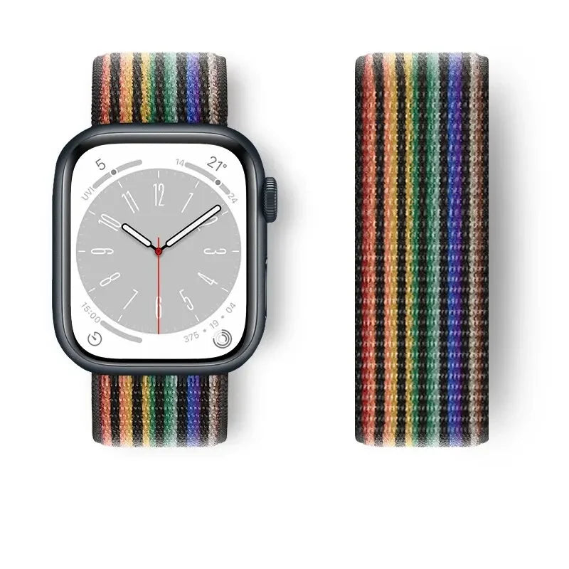 Nylon loop For Apple Watch Band Ultra-2 49mm 44mm 40mm 45mm 41mm Sport pride Bracelet iwatch Strap Series 9 8 se 7 6 5 4 3