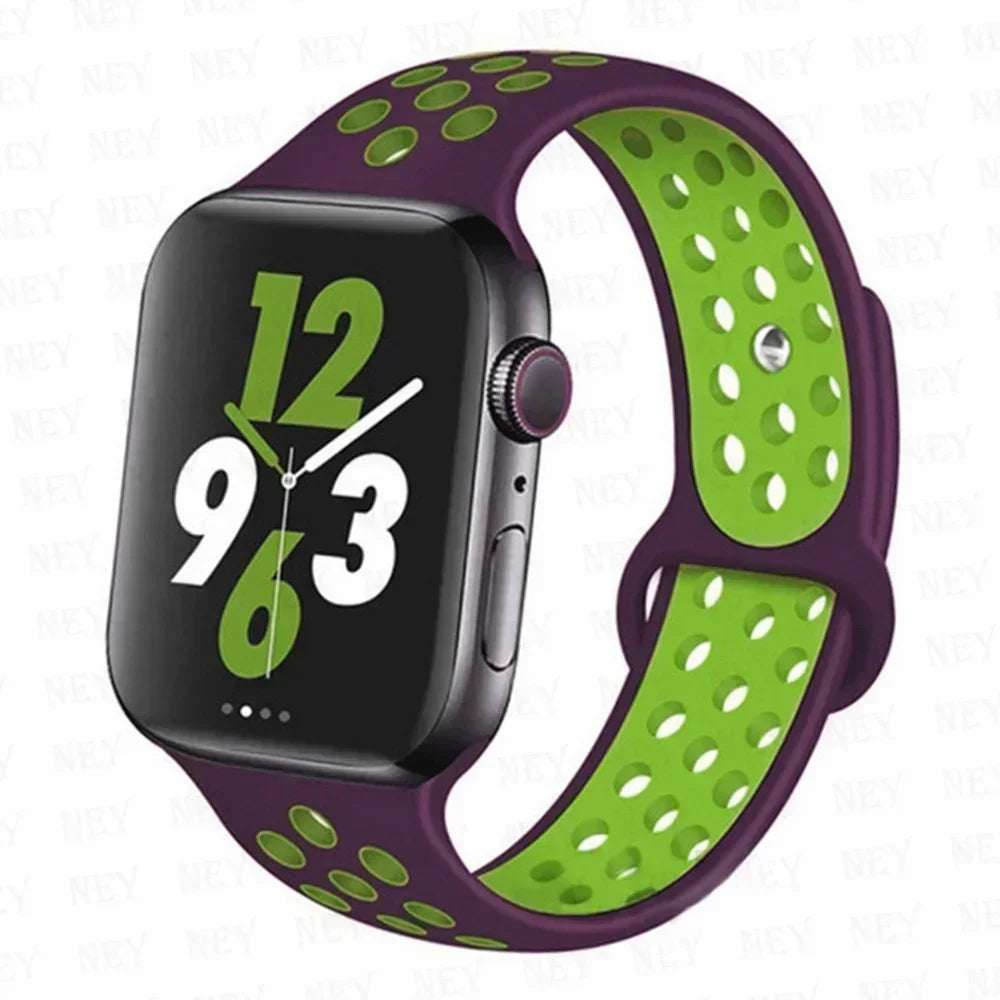 Silicone Sport Straps For Apple Watch 10 Band 45mm 44mm Ultra2 49mm 38/40mm 41mm 42 46mm Bracelet iWatch Series 8 7 6 4 5 3 9 SE