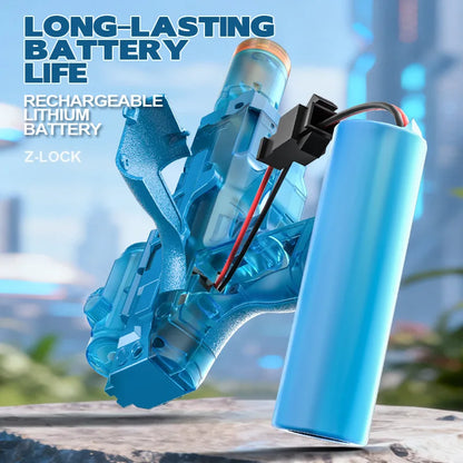 Automatic continuous shooting electric water gun, outdoor beach toys, long-distance water gun with lights, swimming toys