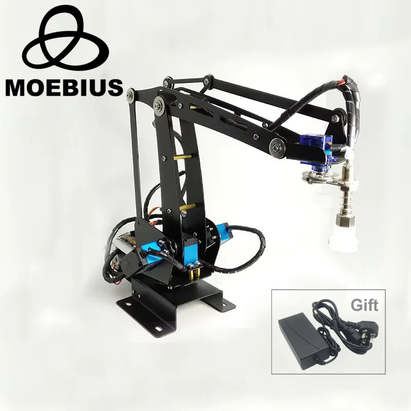 Assembled 4 Dof Suction Pump Manipulator Robotic Arm with All Digital Servos Control for Arduino Learning Competition