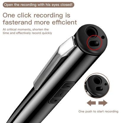 128GB AI Digital Voice Recorder Pen Intelligent Noise Reduction Audio Recorder with Playback Rechargeable Writing Pen Recorder